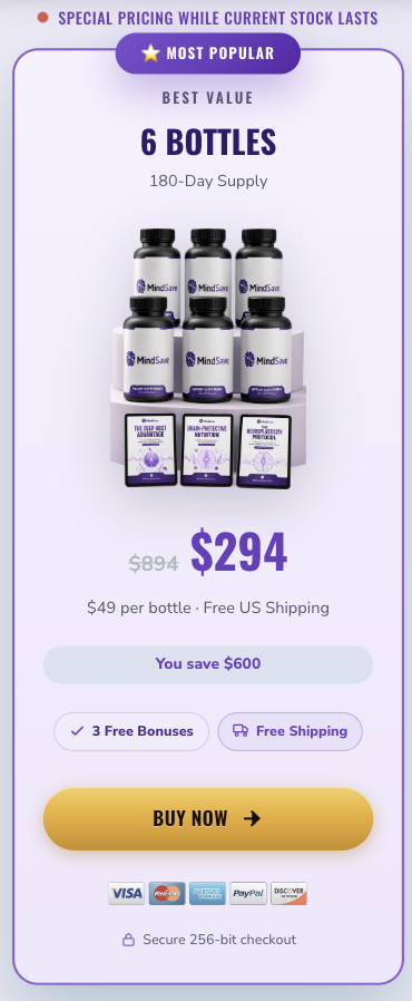MindSave 6 bottle package